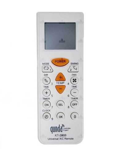 کنترل همهکاره کولر گازی QUNDA مدل KT-5999 با نمایشگر دیجیتال