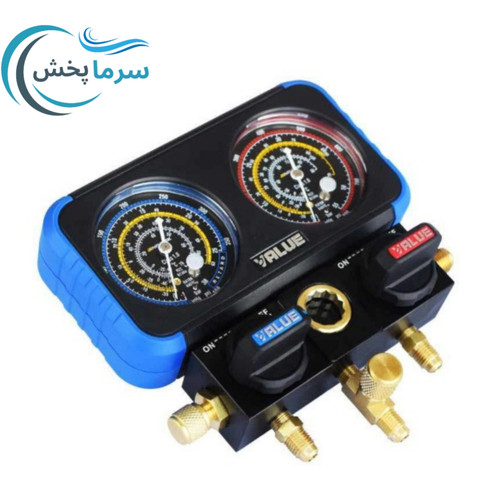 گیج دوقلوی ولیو مدل VRM2-B0401/ منیفولد گیج سرویس تهویه R22 - R410A