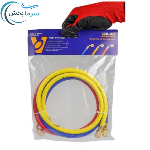 ست سه تایی شلنگ گیج دوقلو ولیو مخصوص R410 با طول ۱۵۰ سانتی متر